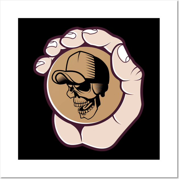 Ball with Skull in Hand Wall Art by MonkeyBusiness